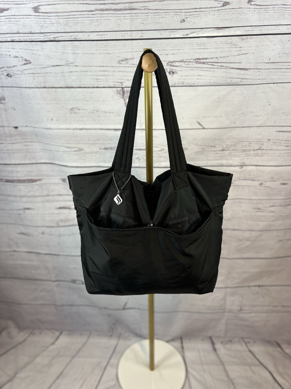 Fabletics Black Lightweight Gym Tote Bag Travel Carryall Shoulder Bag OS
